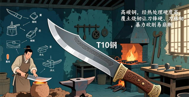 高锰钢刀剑制作工艺_适合做刀的钢材_中国传统刀剑钢材