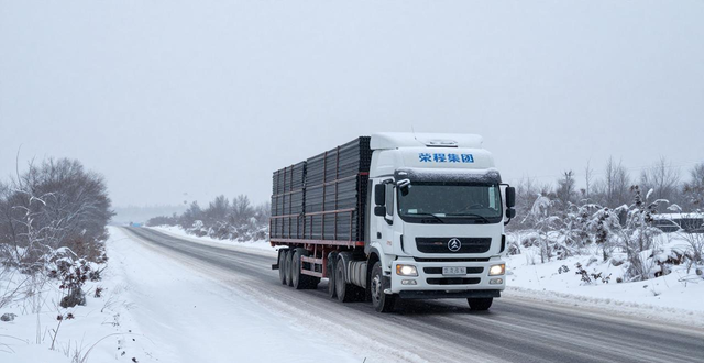冰雪路面重载测试钢材运输_鞍钢钢材加工配送_荣程集团鞍钢氢能运输路线