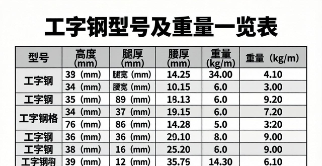 工字钢型号重量查询_工字钢材价格_工字钢型号规格表