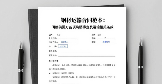 钢材运输合同范本_钢材购销合同模板_钢材运输合同