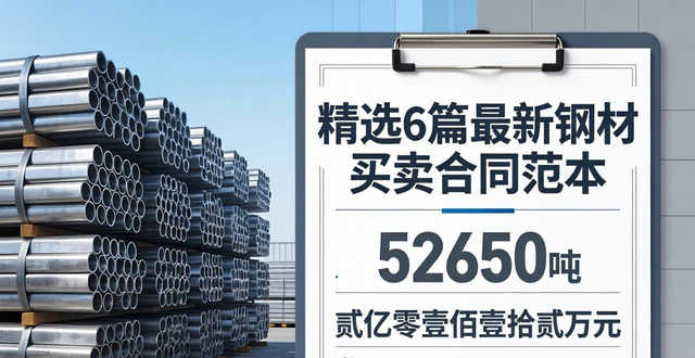 精选6篇最新钢材买卖合同范本，含数量质量交货等条款