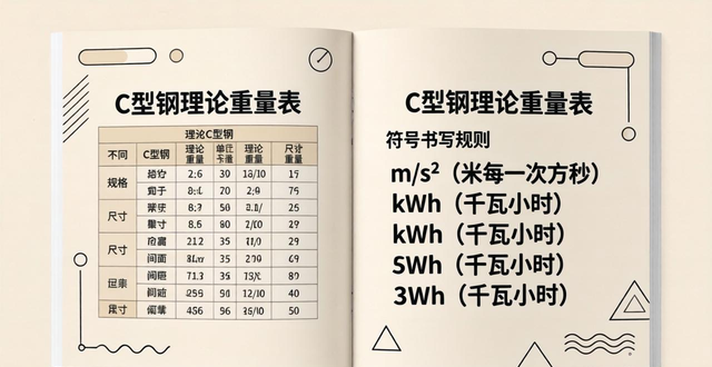 C型钢理论重量表 五金手册钢材尺寸规格计算