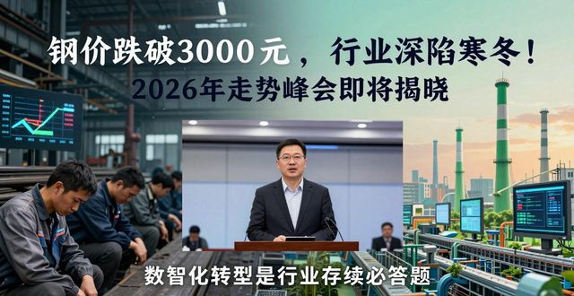 钢价跌破3000元，行业深陷寒冬！2026年走势峰会即将揭晓