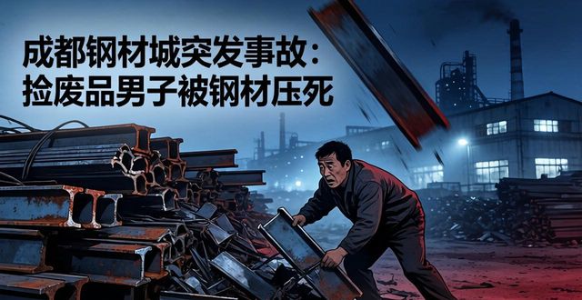 成都钢材城突发事故：捡废品男子被钢材压死