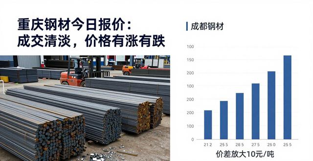重庆钢材今日报价：成交清淡，价格有涨有跌