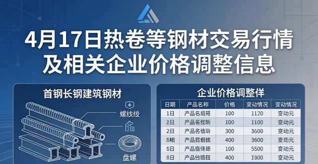 4月17日热卷等钢材交易行情及相关企业价格调整信息