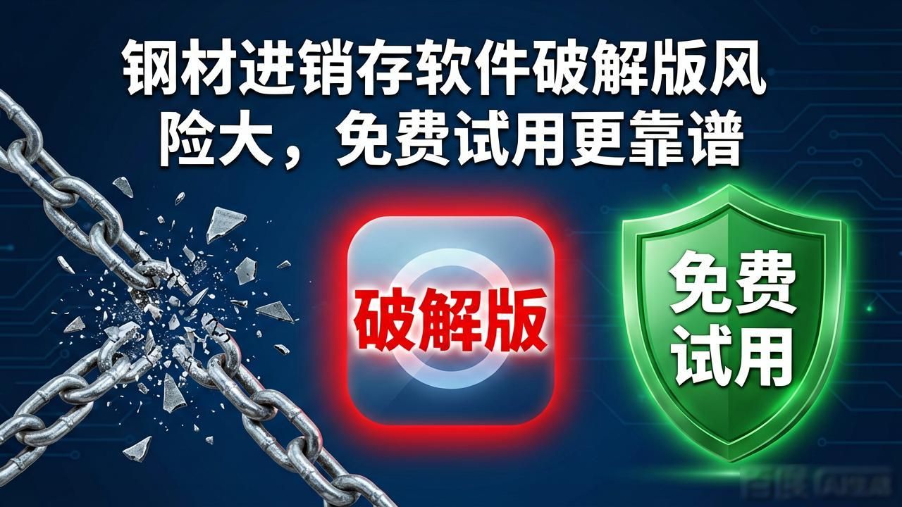 钢材进销存软件破解版风险大，免费试用更靠谱