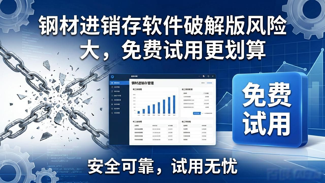 钢材进销存软件破解版风险大，免费试用更划算