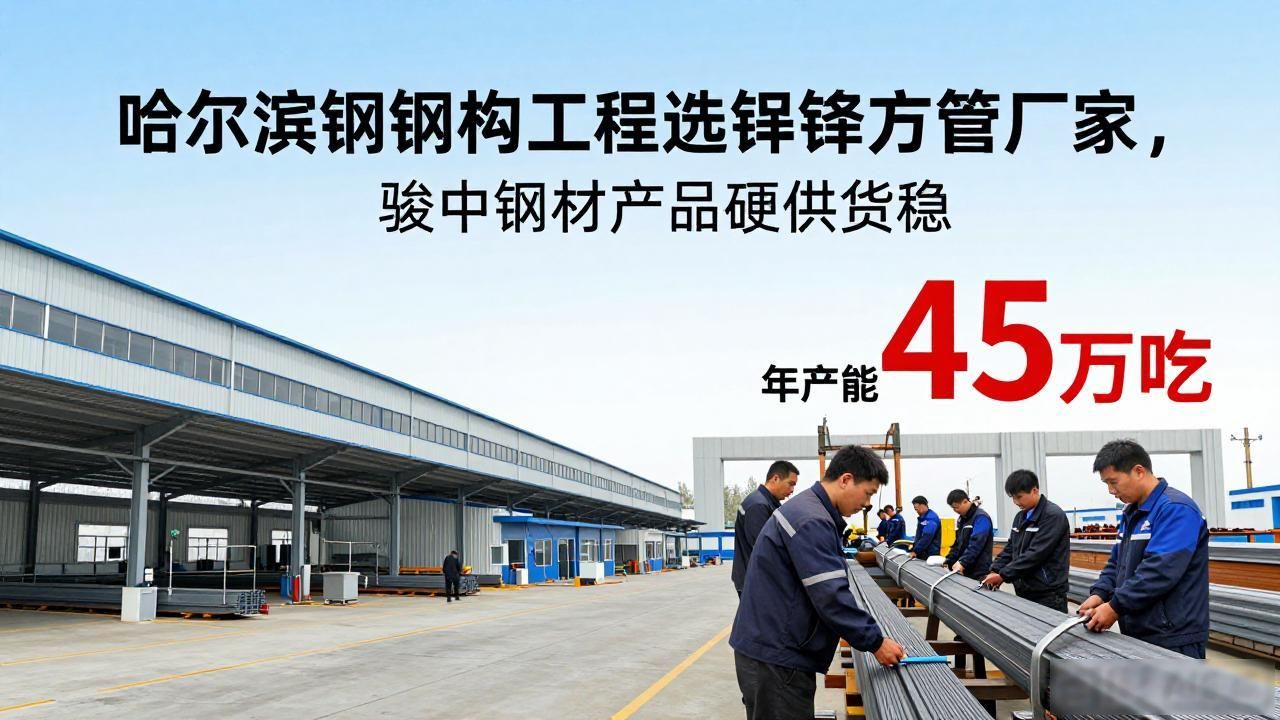 哈尔滨钢结构工程选镀锌方管厂家，骏中钢材产品硬供货稳