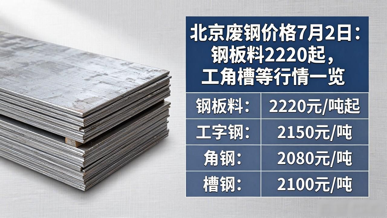 北京废钢价格7月2日：钢板料2220起，工角槽等行情一览