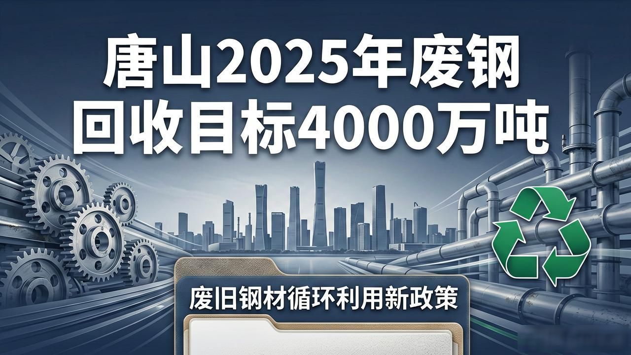 唐山2025年废钢回收目标4000万吨，废旧钢材循环利用新政策