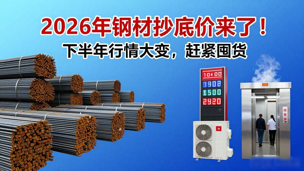 2026年钢材抄底价来了！下半年行情大变，赶紧囤货