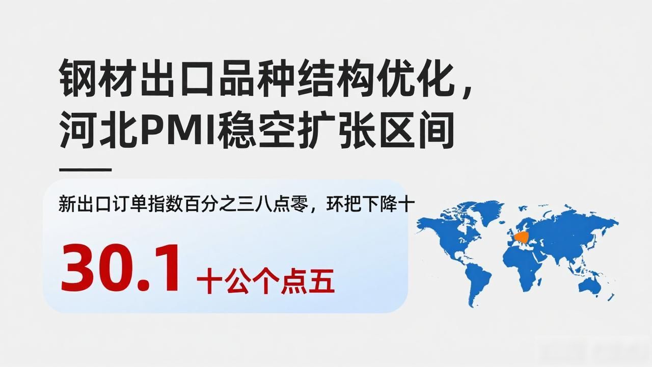 钢材出口品种结构优化，河北PMI稳守扩张区间