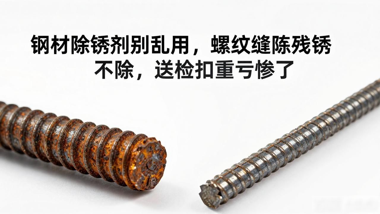 钢材除锈剂别乱用，螺纹缝隙残锈不除，送检扣重亏惨了