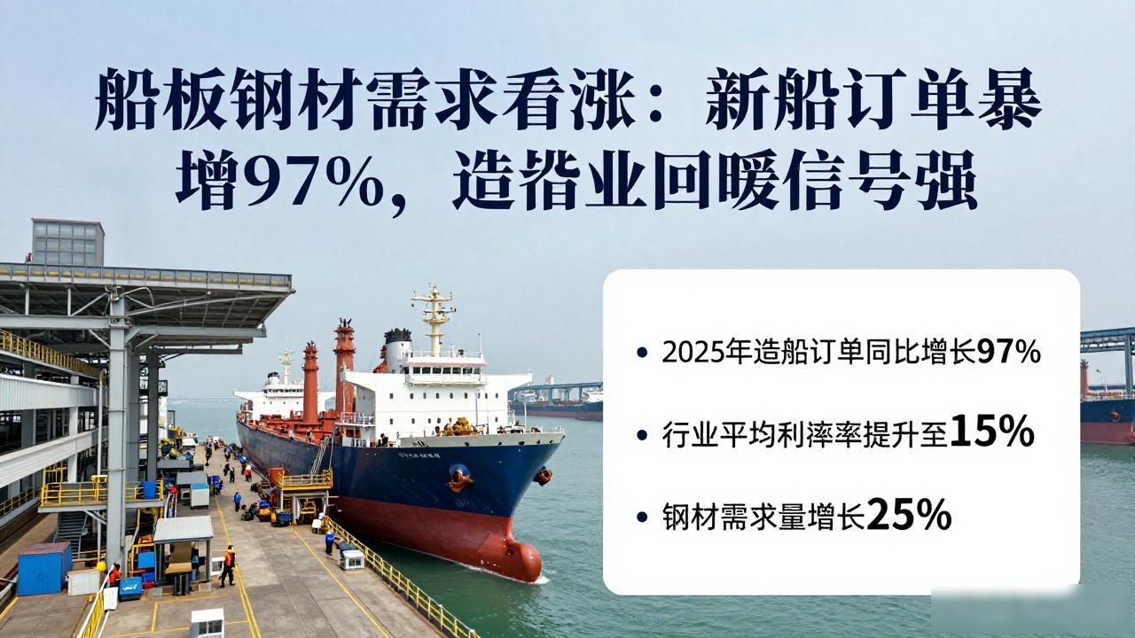 船板钢材需求看涨:新船订单暴增97%,造船业回暖信号强