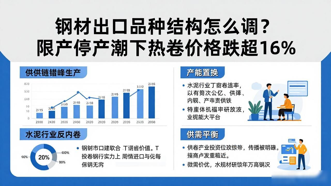 钢材出口品种结构怎么调?限产停产潮下热卷价格跌超16%