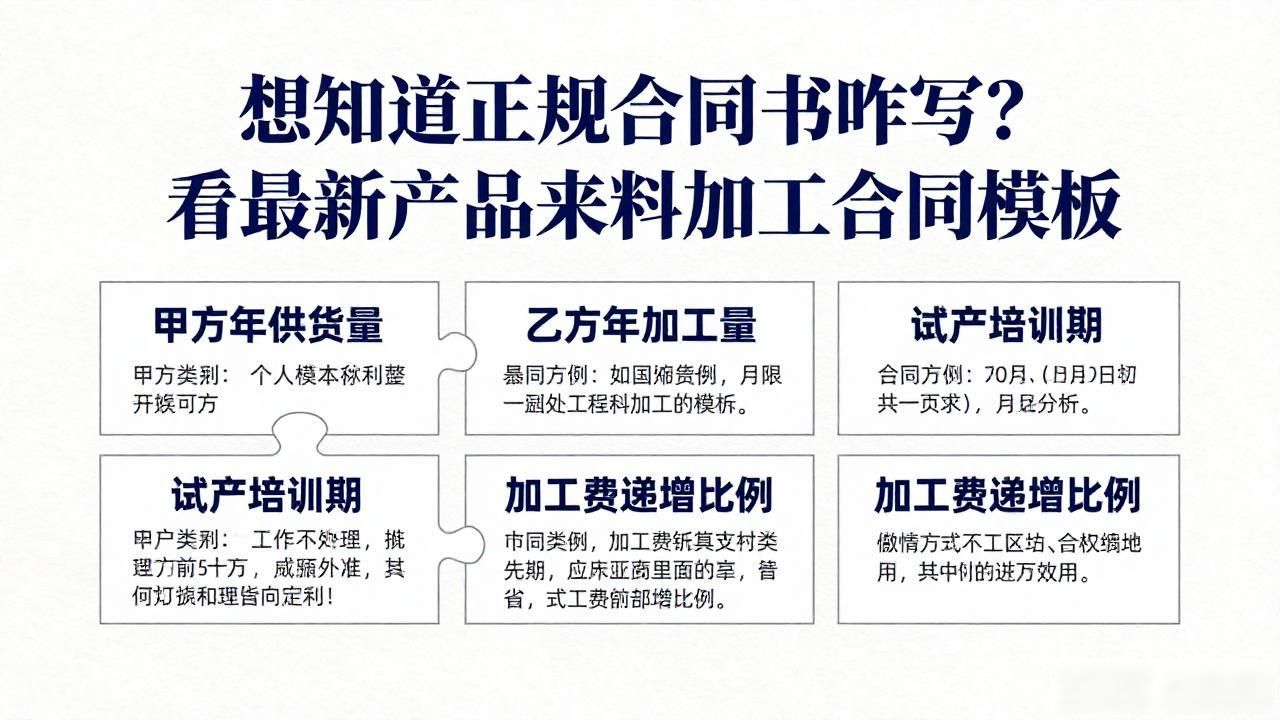 想知道正规合同书咋写？看最新产品来料加工合同模板