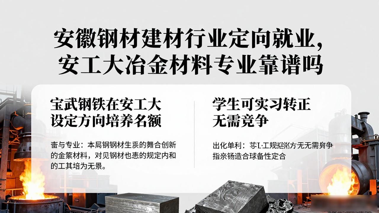 安徽钢材建材行业定向就业，安工大冶金材料专业靠谱吗