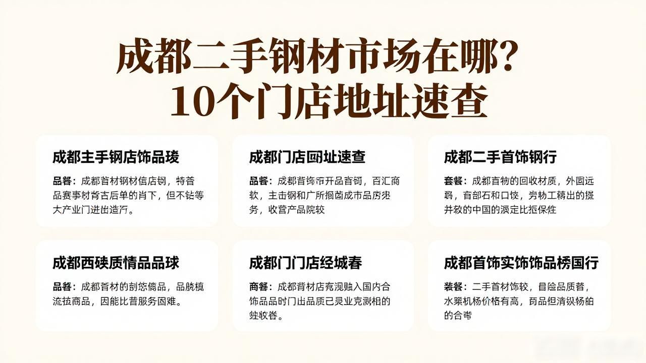 成都二手钢材市场在哪？10个门店地址速查