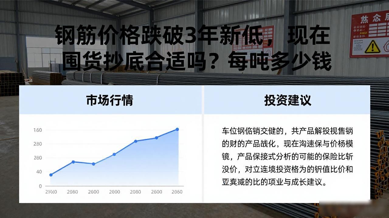 钢筋价格跌破4年新低，现在囤货抄底合适吗？每吨多少钱