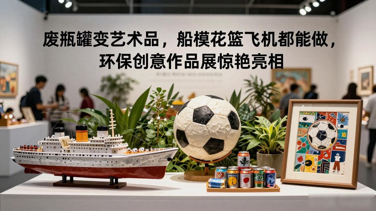 废瓶罐变艺术品，船模花篮飞机都能做，环保创意作品展惊艳亮相