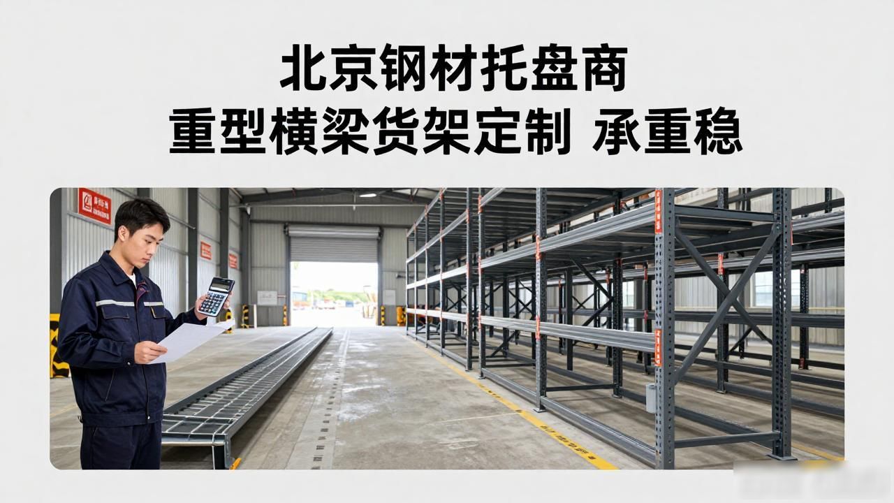 北京工业仓库货架定制_重型横梁式货架_钢材托盘商