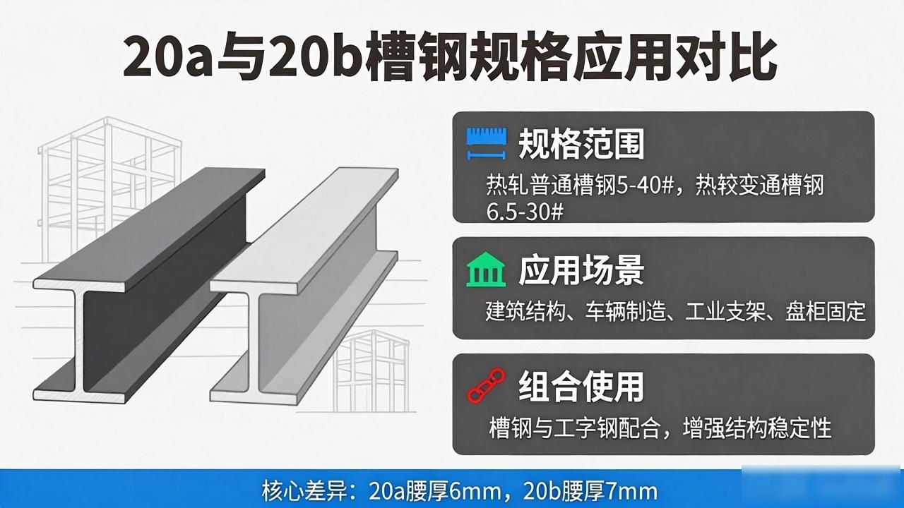 钢材20b和20a槽钢啥区别？规格重量一文看懂