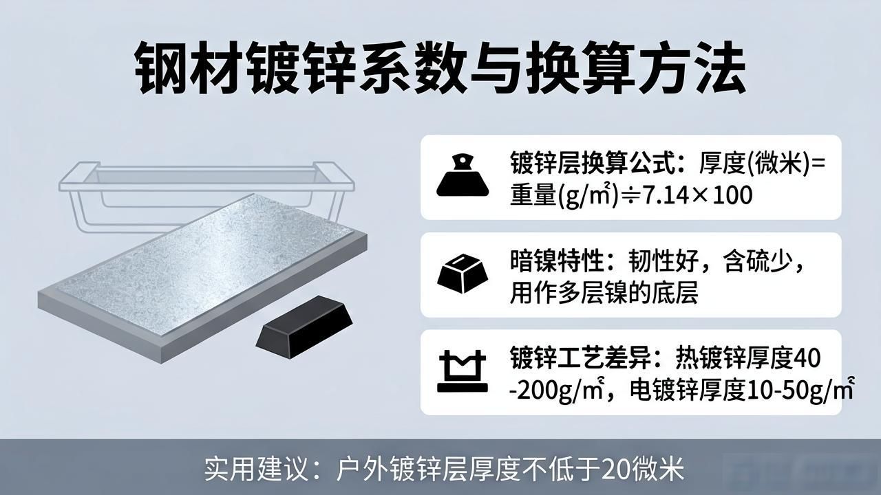 钢材镀锌系数怎么算？镀锌层厚度与重量换算方法