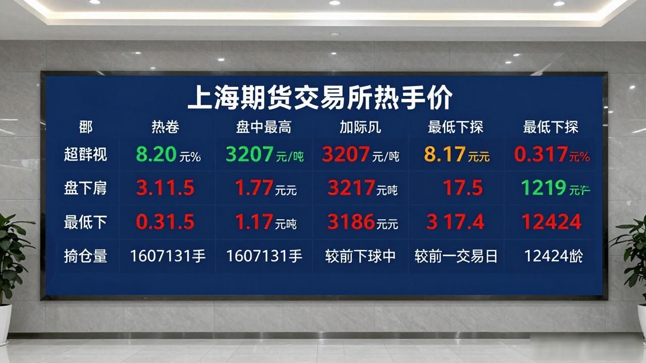 2026年8月5日热轧板卷钢材价格行情 热卷期货实时报价
