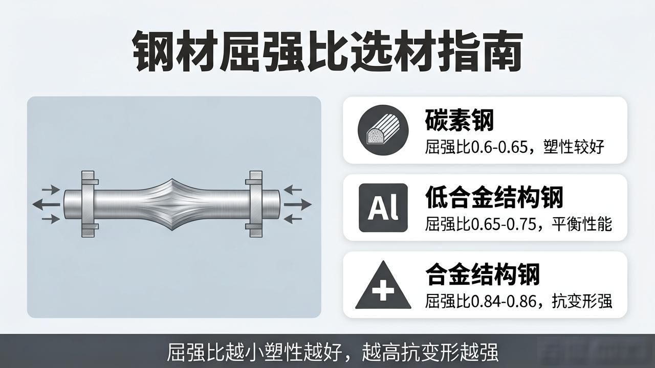 钢材屈强比越小塑性越好，选材必看关键指标