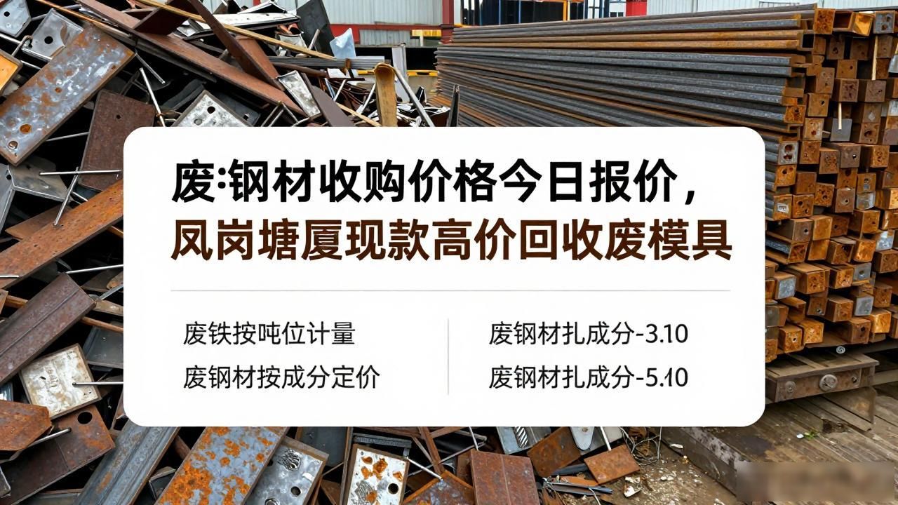 废钢材收购价格今日报价，凤岗塘厦现款高价回收废模具