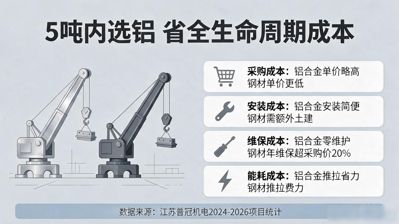 钢制悬臂吊全生命周期成本_铝合金 钢材_铝合金悬臂吊选型对比