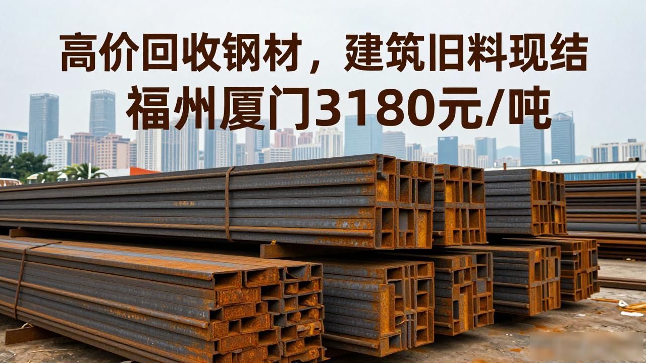 高价回收钢材，建筑旧料现结，福州厦门3180元/吨