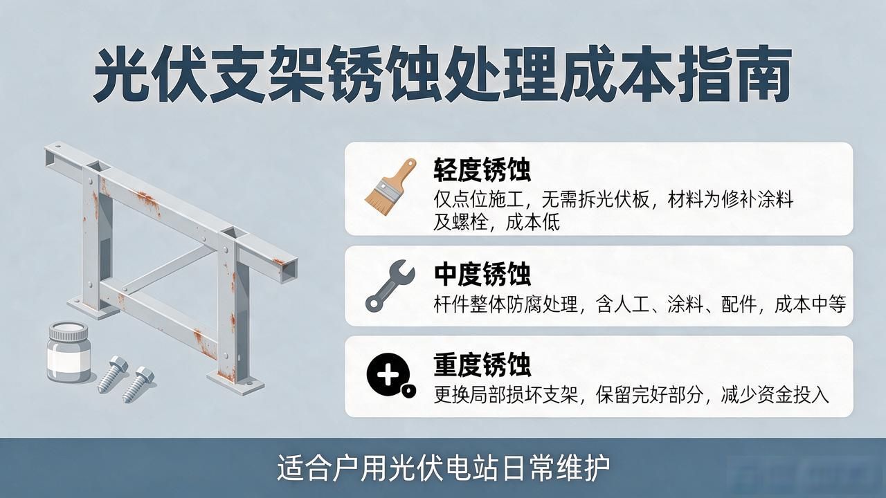 光伏支架轻度锈蚀处理指南,防腐涂层钢材保护方案