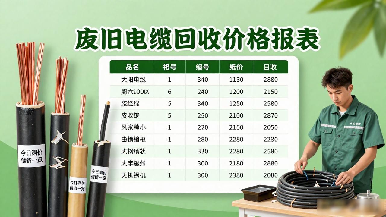 废旧电缆回收价格报表,今日铜价行情一览