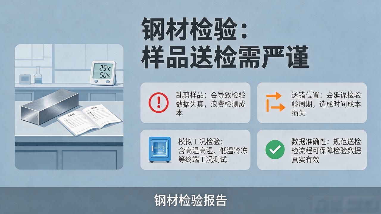 钢材检验报告图片：别乱剪样品，送错位置白花钱